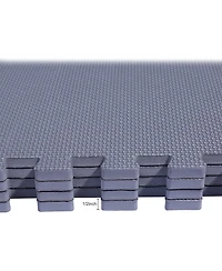 BalanceFrom Fitness 144 Sq Ft Interlocking Exercise Mat Tiles, Gray (2 Pack)