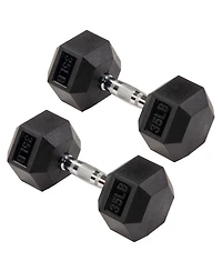Signature Fitness Hex Dumbbells Strength Training Workout Equipment Set, 450 lbs