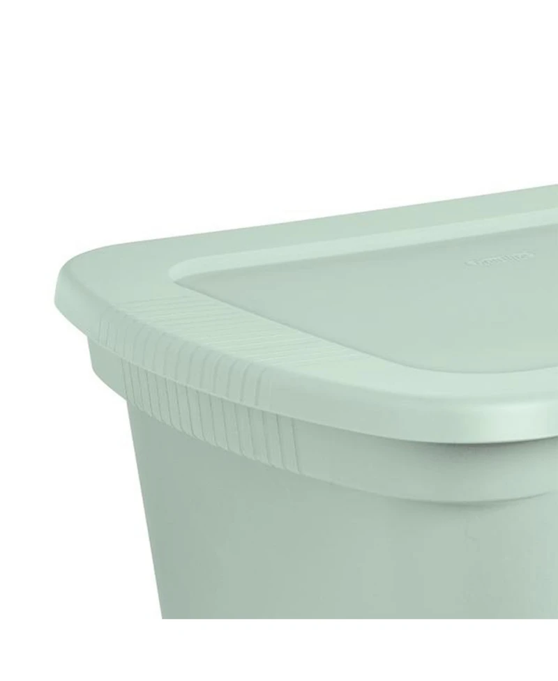 Sterilite 8 Pack 18 Gal Plastic Stackable Storage Container w/ Lid, Mindful Mint
