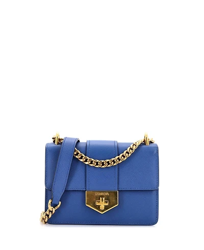 Pre-Owned Prada Small Vintage Pattina Flap Shoulder Bag Saffiano Leather