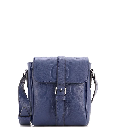 Pre-Owned Gucci Small Messenger Bag Jumbo Gg Embossed Leather