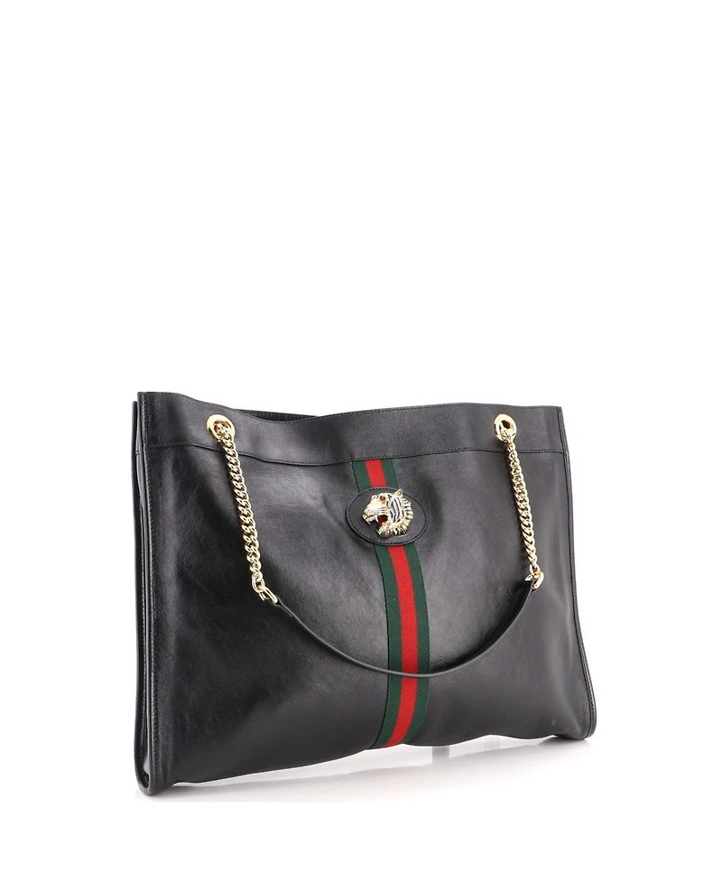 Pre-Owned Gucci Large Rajah Chain Tote Leather