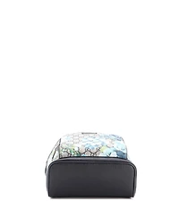 Pre-Owned Gucci Small Zip Pocket Backpack Blooms Print Gg Coated Canvas