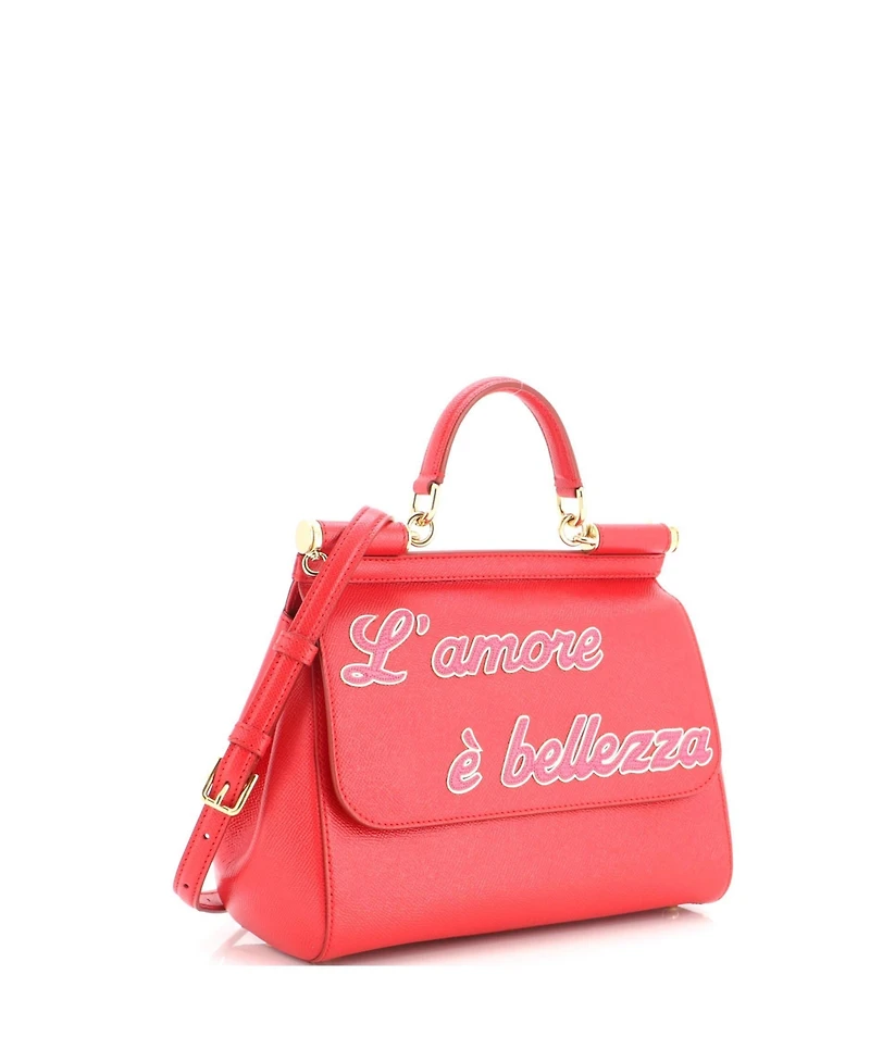 Pre-Owned Dolce and Gabbana Medium Miss Sicily Bag Printed Leather