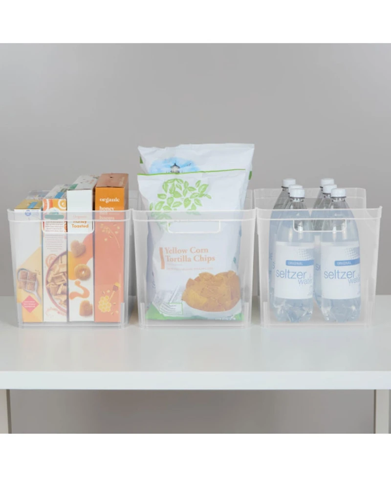 Sterilite Wide Shelf Home Office Storage Organizing Plastic Bin, 6 Pack, Clear