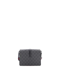 Pre-Owned Gucci Mini Front Buckle Web Messenger Bag Gg Coated Canvas
