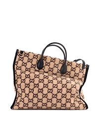 Pre-Owned Gucci Large Shopping Tote Gg Wool