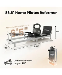 Syedee 86.6" Foldable Pilates Equipment, Pilates Reformer Machine Suitable For Height Over 5'7 '', Pilates Exercise Equipment with Jump Board