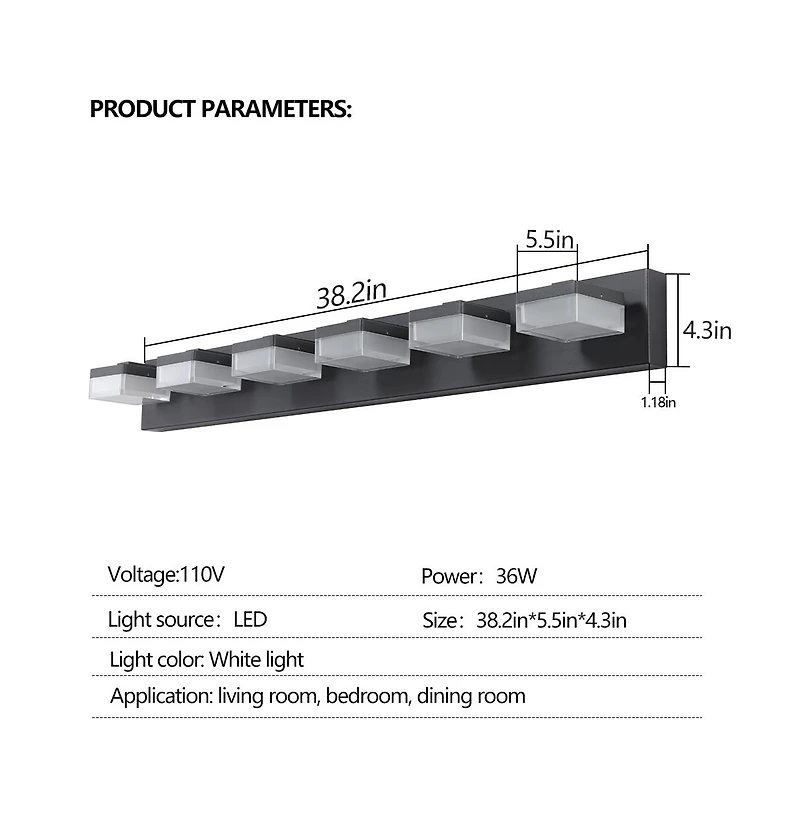 Clihome Modern 6-Light Led Vanity Mirror Light Fixture For Bathrooms And Makeup Tables