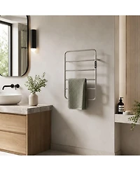 Phying Electric Heated Towel Rack Smart Temperature Control Towel Warmer with Timer Digital Display Always-On Mode Wall Mounted Heating Rack