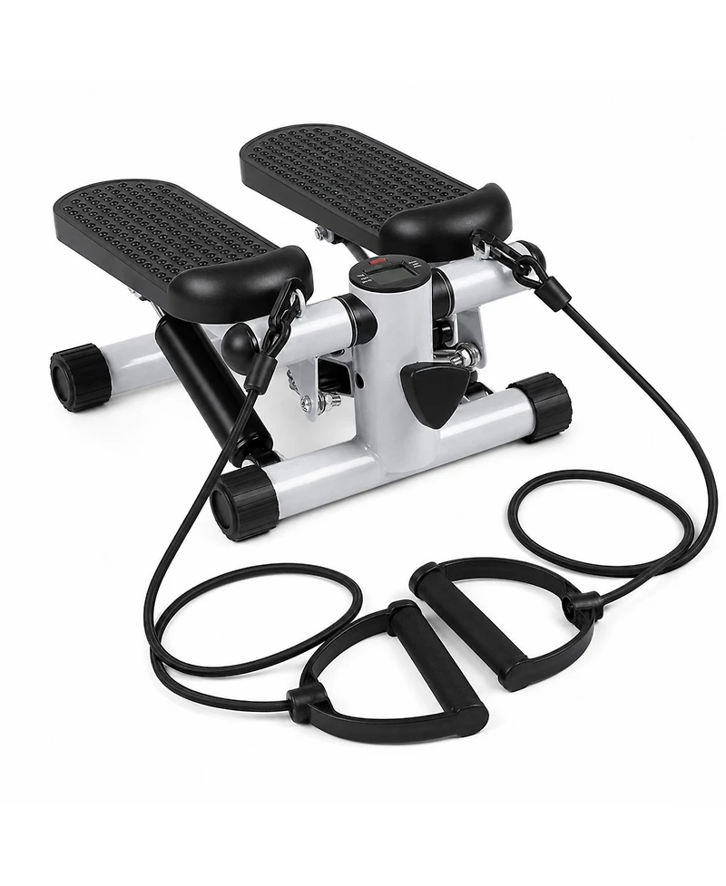 Sevorley Mini Stepper Exercise Machine with Resistance Bands, Steel Stair Stepper with Lcd Monitor for Home Workout