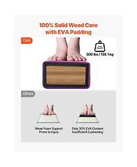 Sugift 8 Foot Wood Core Folding Balance Beam with 300 Pound Support and Carry Bag