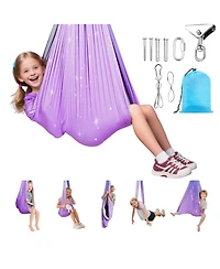 Sugift Double Layer Sensory Swing with 360 Degree Swivel Hanger and 300 Pound Capacity