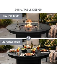 WestinTrends 47" Modern Outdoor Patio Propane Gas Round Fire Pit Table