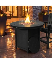 WestinTrends 47" Modern Outdoor Patio Propane Round Counter Height Fire Pit Table