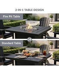 WestinTrends 42" Modern Outdoor Patio Propane Square Fire Pit Table