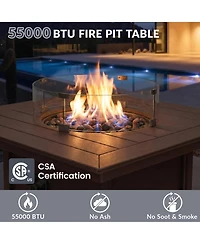 WestinTrends 42" Modern Outdoor Patio Propane Square Fire Pit Table