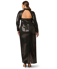 Adrianna Plus Sequin Open-Back Cutout Long Dress