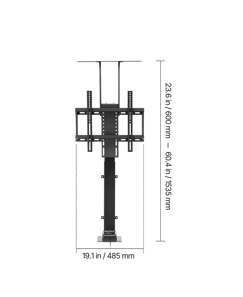 Sugift Motorized Vertical Tv Lift Stand Mount for 32 to 55 In Screens 132 Pound Capacity