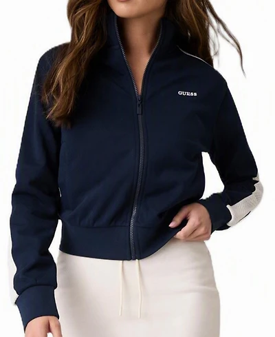 Guess Women's Phoebe Full-Zip High-Neck Cotton-Blend Sweatshirt
