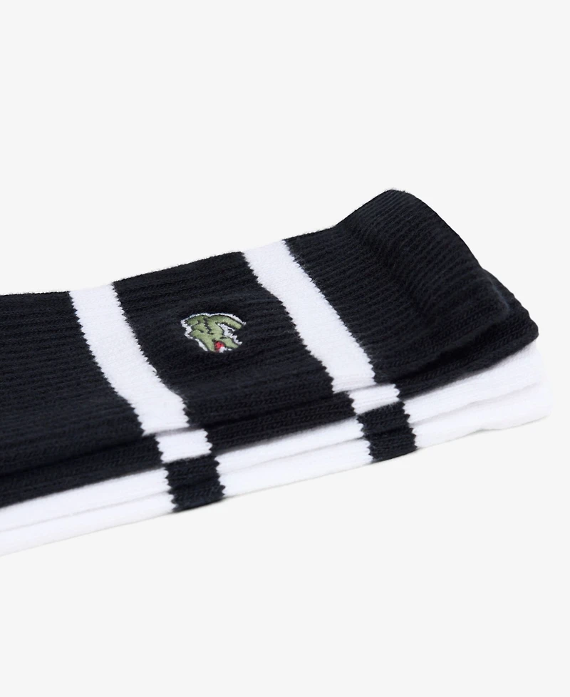 Lacoste Men's Striped Ribbed Crew Socks, 2-Pack