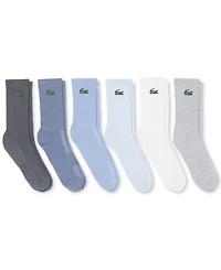 Lacoste Men's Ribbed Cotton-Blend Crew Socks, 6-Pack