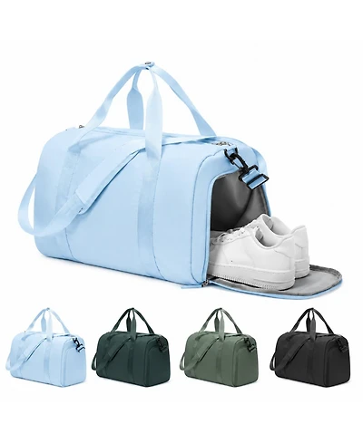 Aronkl Airline Approved Yoga Workout Weekender Duffle Bag, Wet Pocket and Shoe Compartment