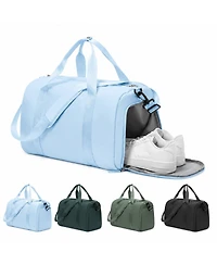 Aronkl Airline Approved Yoga Workout Weekender Duffle Bag, Wet Pocket and Shoe Compartment