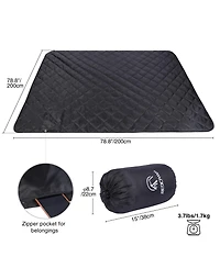 Piscifun Extra Large Sherpa Lined Camping Blanket Warm Windproof Water Resistant Machine Washable