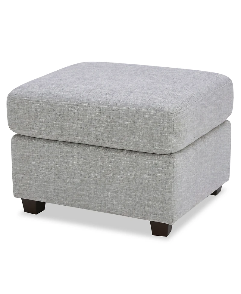 Lorrana 24" Fabric Reversible Back Cushion Ottoman, Macy's Exclusive