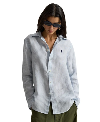 Polo Ralph Lauren Women's Classic Fit Striped Spread Collar Shirt