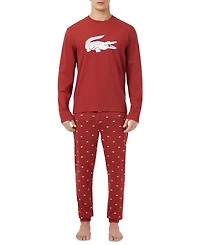 Lacoste Men's Crewneck Jersey Pajama, 2-Piece Set