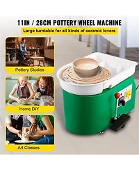 Yobtop Pottery Wheel for Ceramic Work Clay Art Diy 350W Electric Pottery Forming Machine, Adjustable Feet Lever Pedal, Clay Tool with Tray, 18 Piece