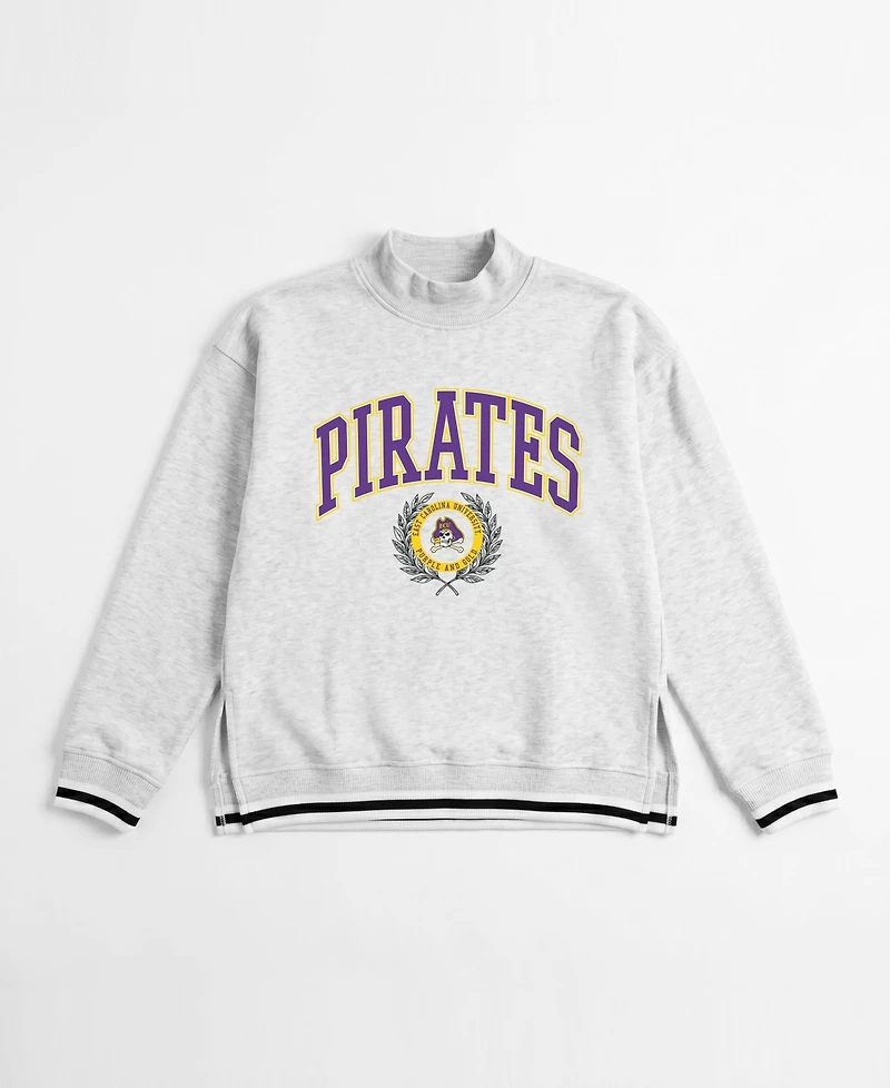 Gameday Couture Women's Ecu Pirates Rally Point Mock Neck Relaxed-Fit Striped Sweatshirt