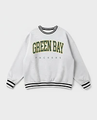 Gameday Couture Women's Green Bay Packers Oversized Easy Energy Ringer Stripe Sweatshirt