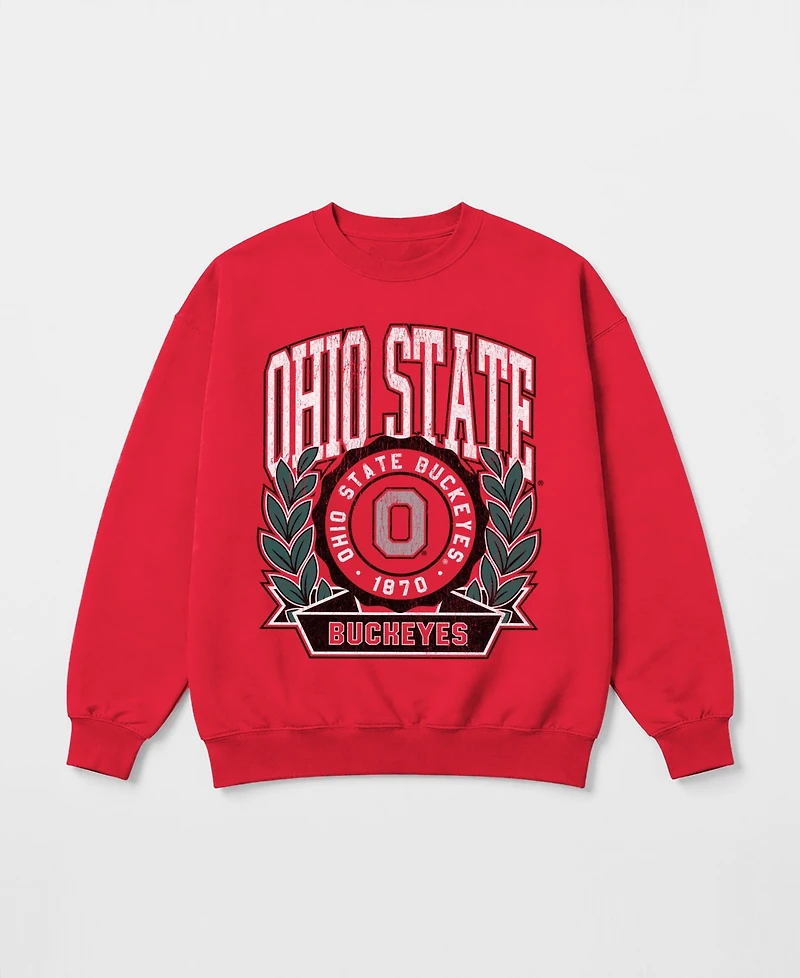 Gameday Couture Women's Ohio State Buckeyes Oversized Fleece Crewneck Sweatshirt
