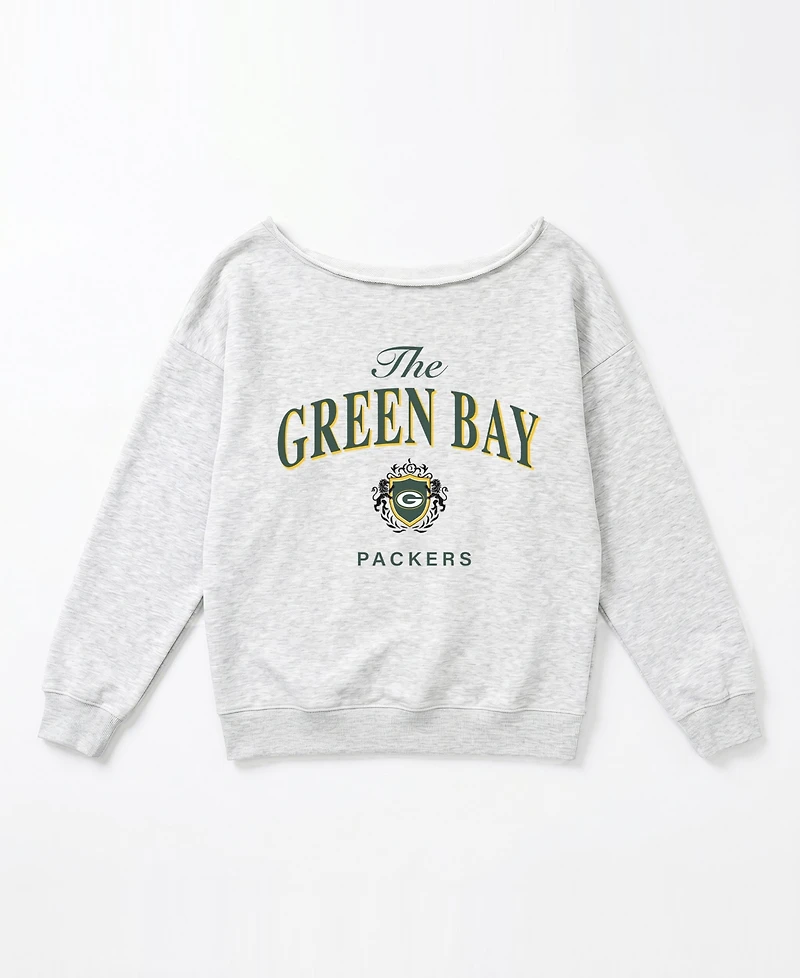 Gameday Couture Women's Green Bay Packers Offsides Energy Off-Shoulder Long-Sleeve Pullover Sweatshirt