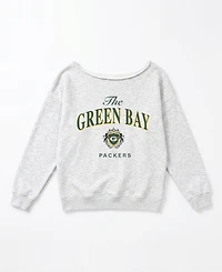 Gameday Couture Women's Green Bay Packers Offsides Energy Off-Shoulder Long-Sleeve Pullover Sweatshirt