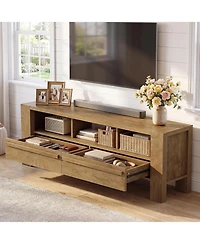 Tribesigns Tv Stand with Drawers and 3 Open Shelves,Television Stands Tv