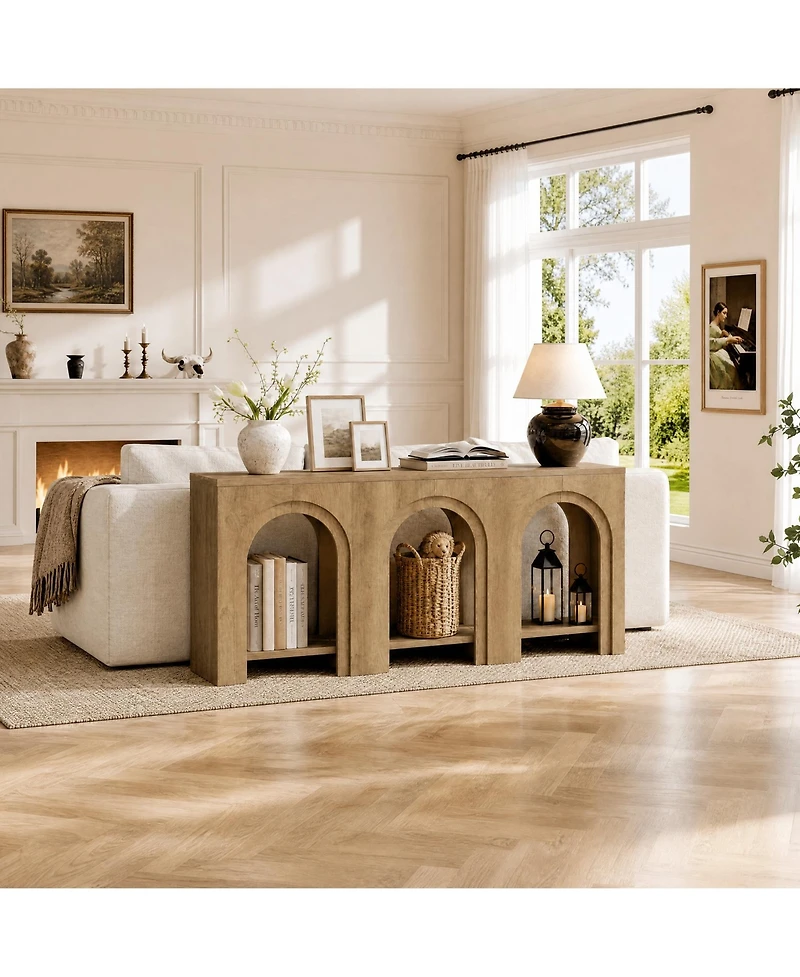 Tribesigns Solid Wood Console Table with Storage, Entryway Table