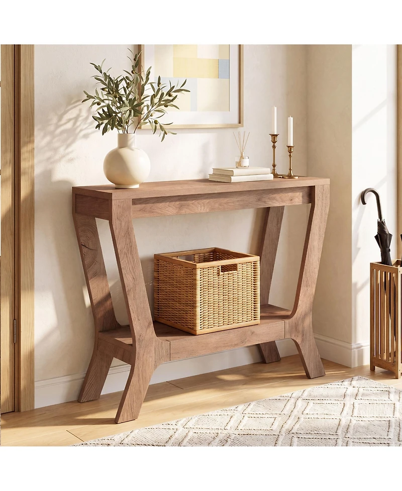Tribesigns Solid Console Table, Farmhouse Wood Entryway Sofa Table