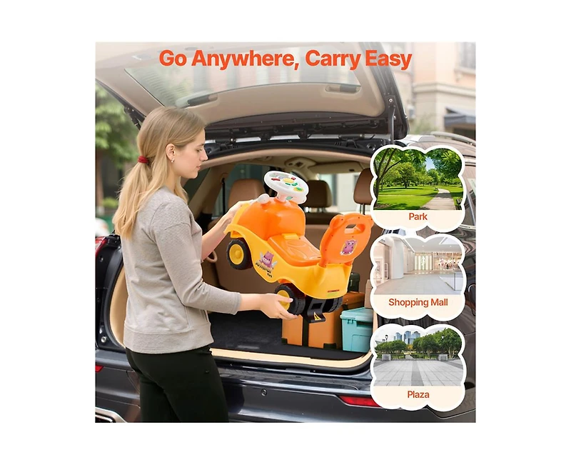 Yobtop Ride On Toddler Push Car- Kids Ride On Toy with Horn and Music,48.5 lbs Load Capacity,Under-seat Storage for Boys Girls
