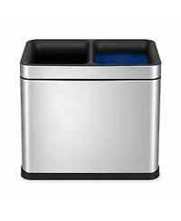 Home Zone Living 8 Gallon Stainless Steel Commercial Open Top Trash Can with Dual Compartments