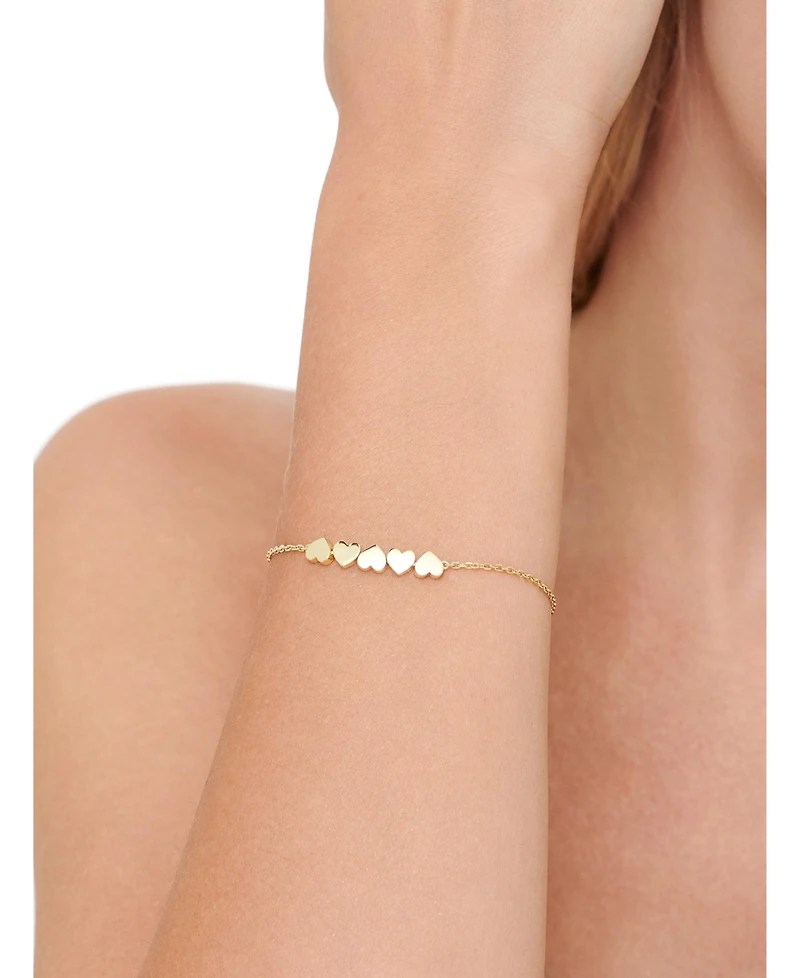 Devata Sweet Heart Chain Bracelet in 14K Gold, 6.5 in adj to 7.5 in, approx. 2.8 grams