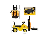 Yobtop Sit and Scoot Forklift Lever-Operated Working Fork Ride-On Toy, 66 lbs, Ages 3+