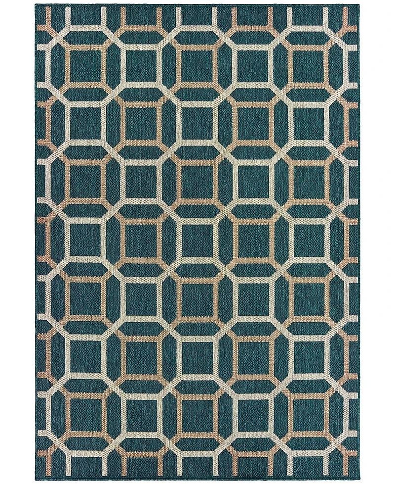Oriental Weavers Latitude 806B3 Blue 7'10" x 10' Outdoor Area Rug