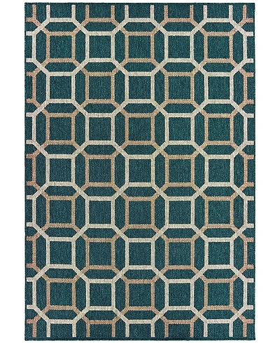 Oriental Weavers Latitude 806B3 Blue 7'10" x 10' Outdoor Area Rug