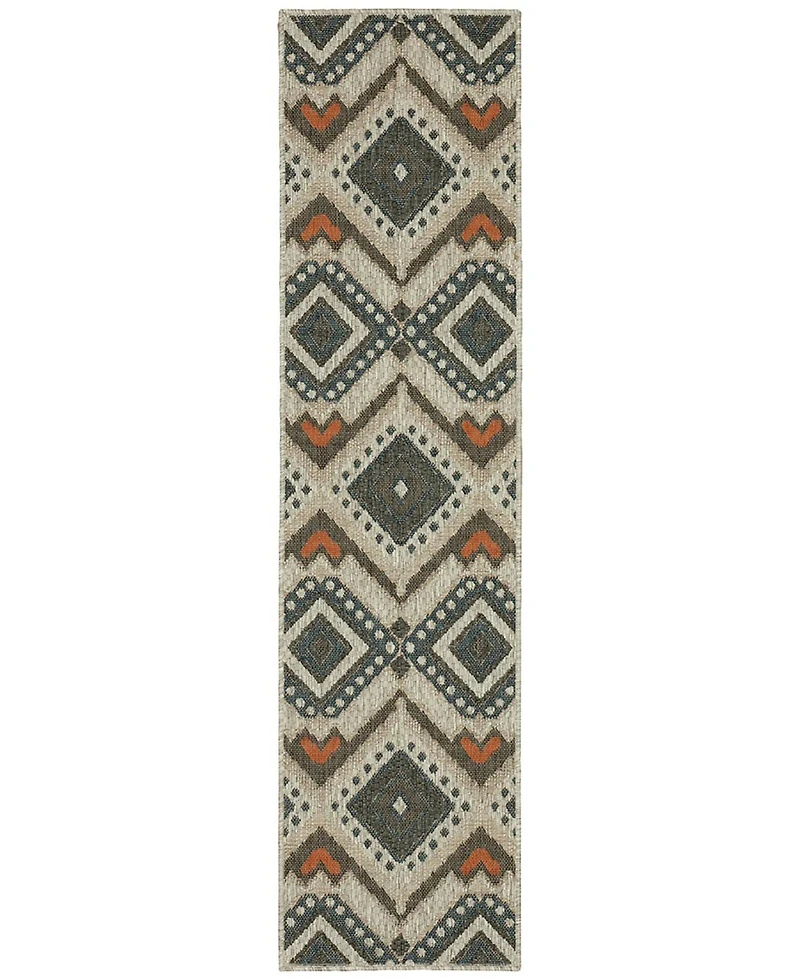 Oriental Weavers Latitude 002X3 Gray 1'10" x 7'6" Runner Rug