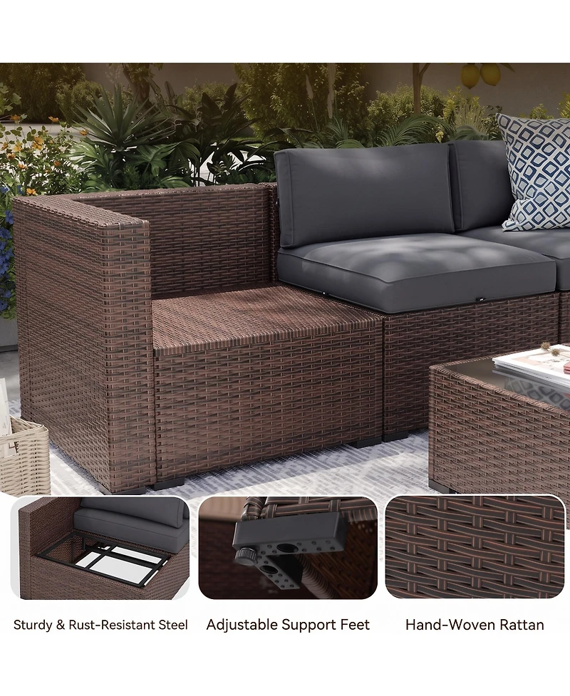 Aoxun 7-Piece Wicker Patio Furniture Set