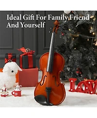 Yobtop 4/4 Full Size Handcrafted Ready-to-Play 2-Piece Violin and Bow Set, Ages 11+